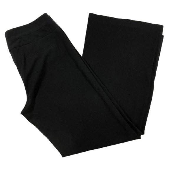 Size 10 From the Hip Black Trousers Wide Leg Dress Pants 33x32 - 33” waist - Picture 1 of 15